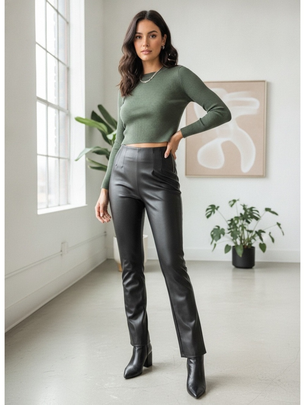 Zara Faux Leather Pants Medium Tall 36” inseam